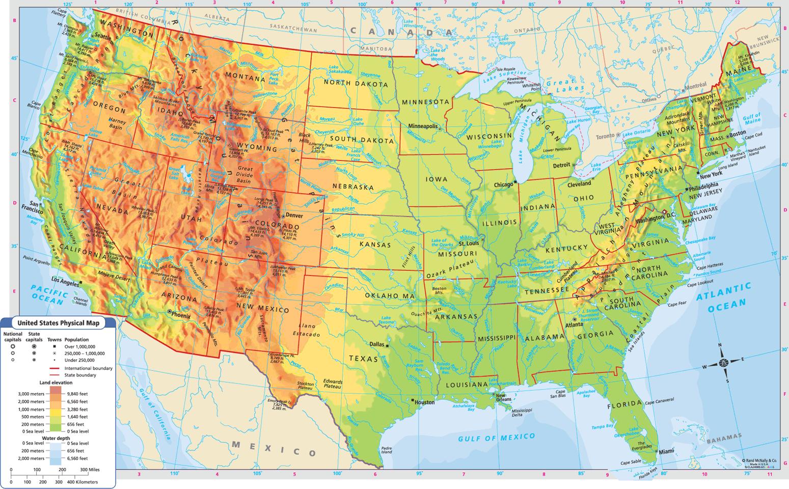 Mapa spojené státy americké Spojené státy