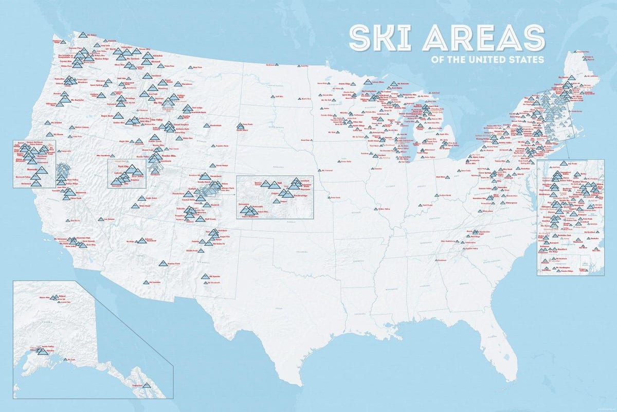ČESKÁ lyžařská střediska mapa