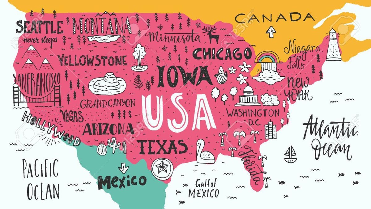 USA atrakce mapa