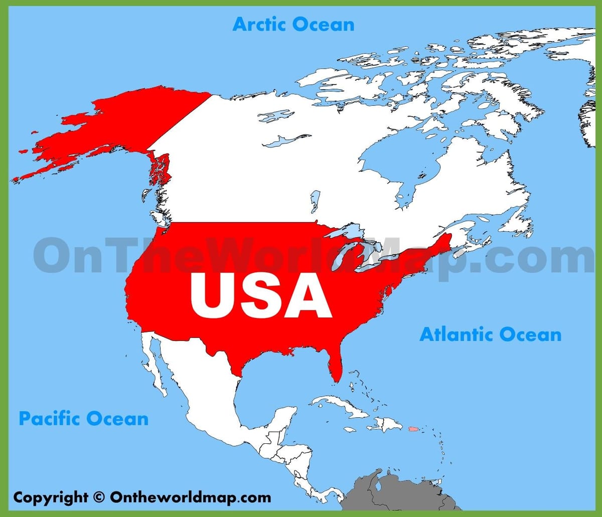 sever USA mapa