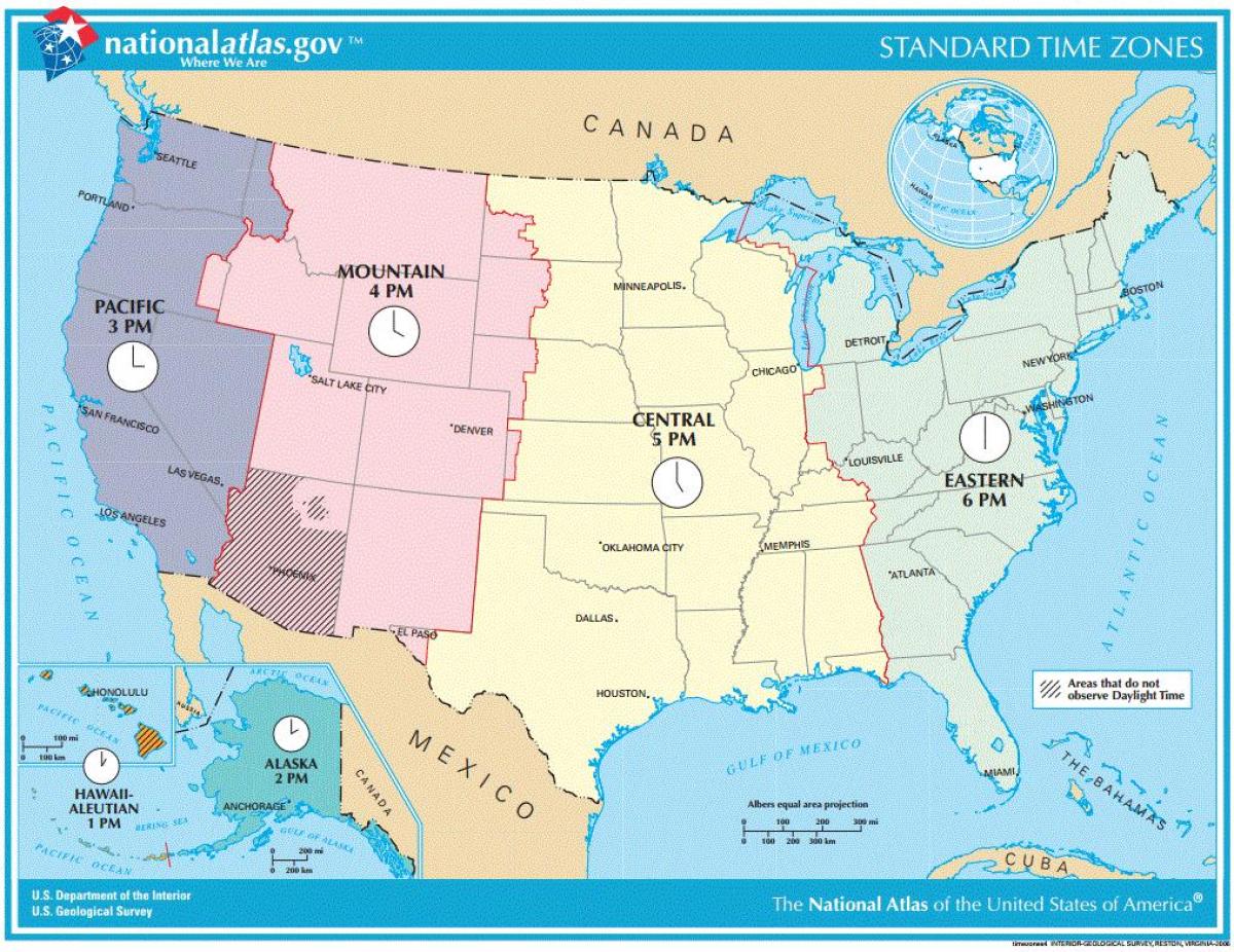 Spojené Státy americké zóny mapě