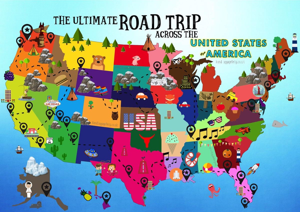 road trip USA mapa