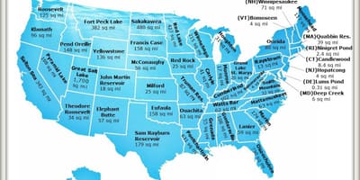 Jezera v USA mapa