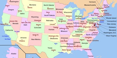 Mapa USA s hlavicemi