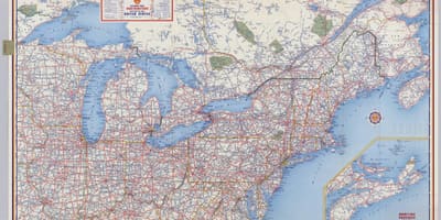 Silniční mapě, severovýchod USA