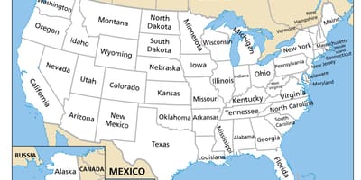 Mapa usa s Státní jména