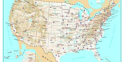 Podrobná mapa USA