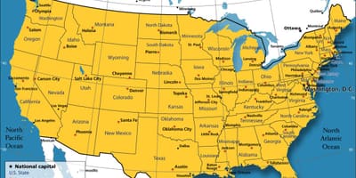 Země USA mapa