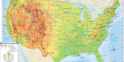 Fyzická mapa USA