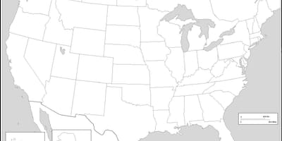 Černé a bílé mapa USA